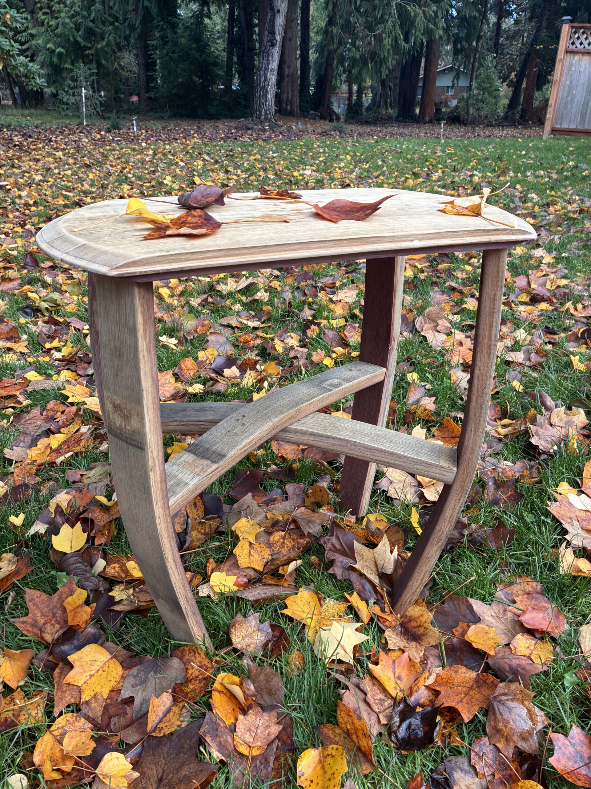 Oak Barrel Stave Side Table - Image 5