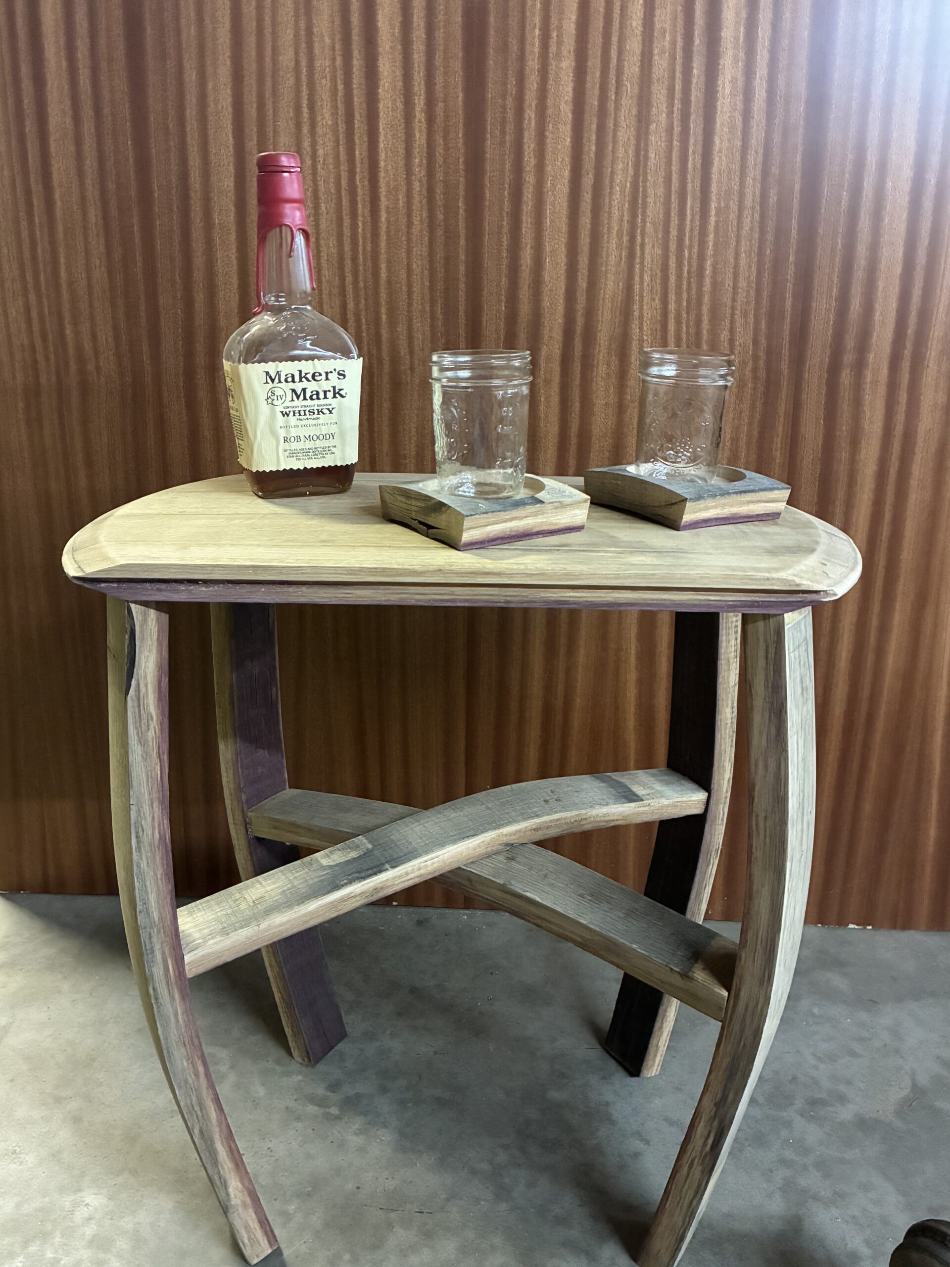 Oak Barrel Stave Side Table