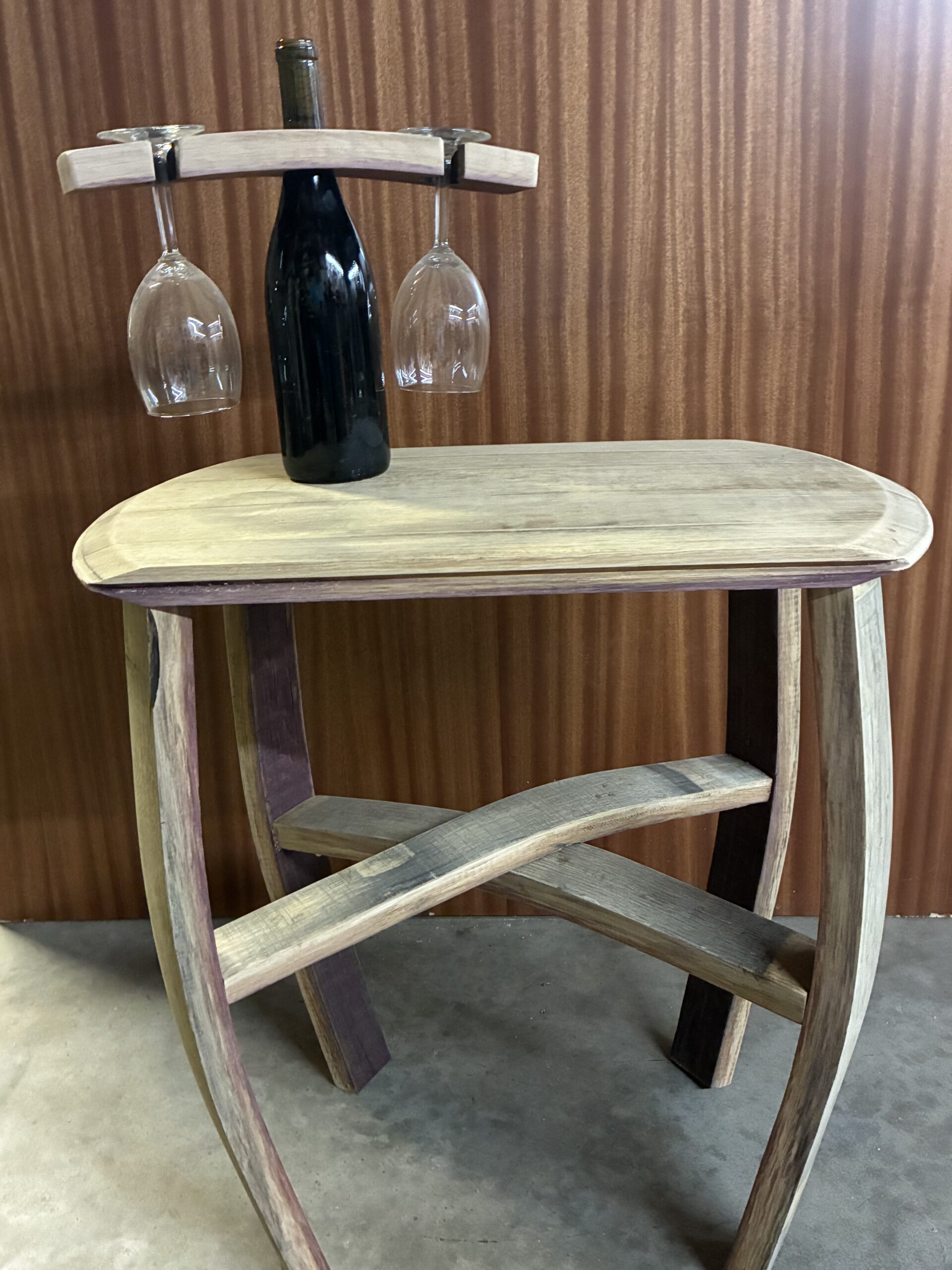 Oak Barrel Stave Side Table - Image 4