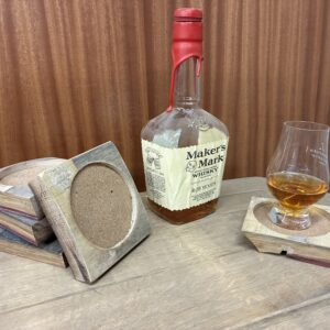 Reclaimed Barrel Wood Coaster Set