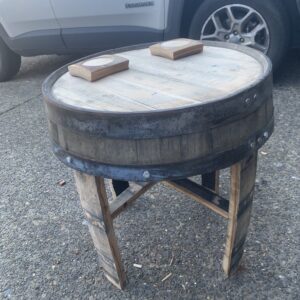 Oak Barrel Head Side Table